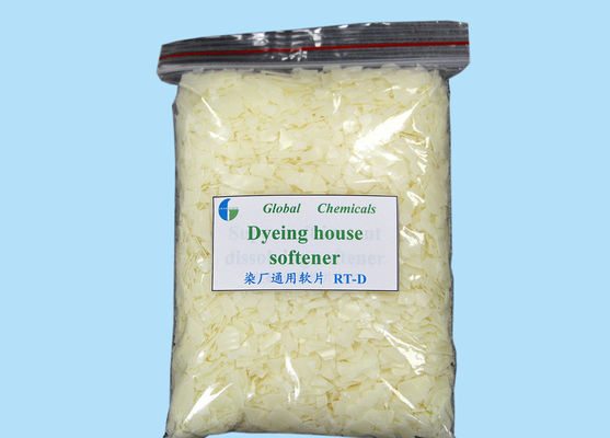 Düşük viskozluklı soluk sarı pullar Renkleme evi için katyonik yumuşatıcı pullar
